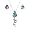 Image 3 : Montana Silversmiths - Women's Highland Beauty Turquoise Jewelry Set, Earrings, Necklace and Bracele