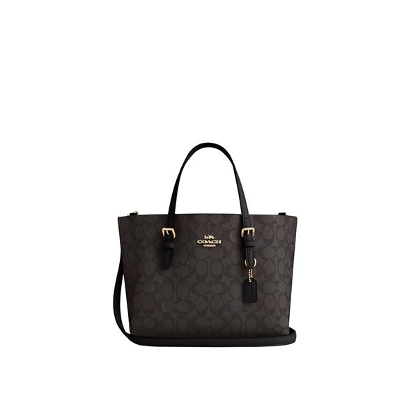 Coach Mollie Tote Bag 25 in Signature Canvas with Matching Snap Wallet