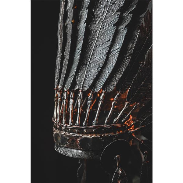 “SPIRIT OF THE PLAINS” STEEL HEADDRESS SCULPTURE