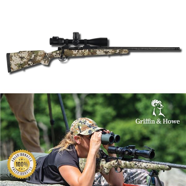 GRIFFIN & HOWE HIGHLANDER LITE RIFLE PACKAGE W/SWAROVSKI SCOPE AND HUDSON FARM STAY