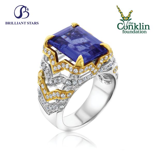 TANZANITE DIAMOND RING (Accompanied by a GIA Certificate & 3rd party appraisal)