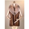 Image 1 : ALASKA FUR GALLERY: Mink Vest With Large Fox Notch Collar