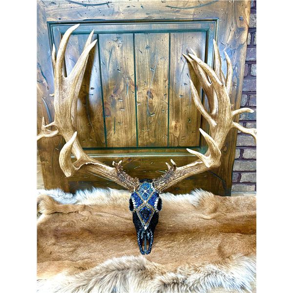 Hand Beaded Mule Deer Skull by Jana Waller Bair