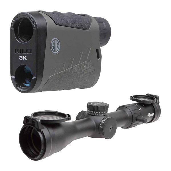 Sig Sauer Kilo3K Rangefinder & Whiskey4 3-12x 44mm BDC-1 Rifle Scope Bundle