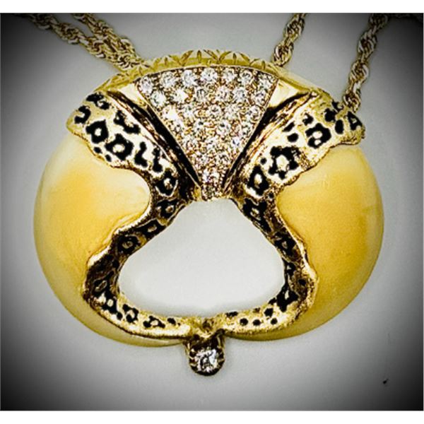 Appleby's Animals 18KT Yellow Gold “Leopard Spots" Pendant with Diamond Accents