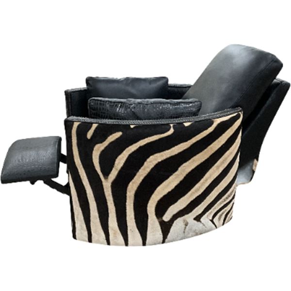 Zebra Snug Swivel Recliner