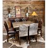 Image 1 : Custom Rustic Barnwood Table with 8 Matching Cowhide Chairs