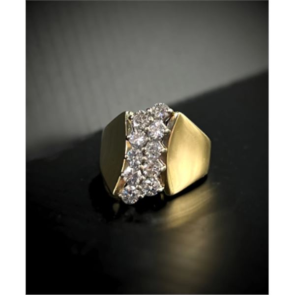 14kt Diamond Waterfall Ring Yellow Gold