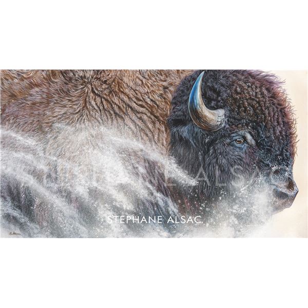 Original Oil Panting on canvas Titled "Snowpiercer" by Alsac Fine Art