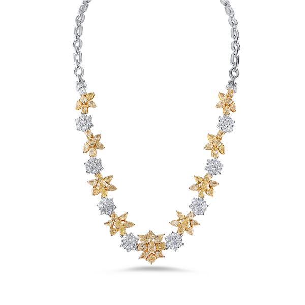 Natural Fancy Yellow Diamond Necklace by Baranof Jewelers