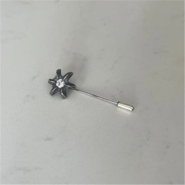 Bullet Bloom .45 Caliber Lapel or Hat Pin in Sterling Silver