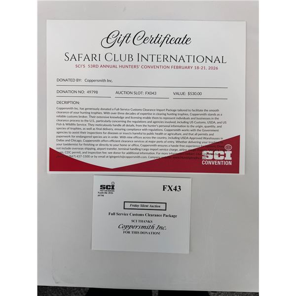 Full Service Customs Clearance Package