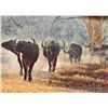 Image 2 : Fine Art Giclee on Canvas Titled "Drought, Dust and Danger" by Simon Combes