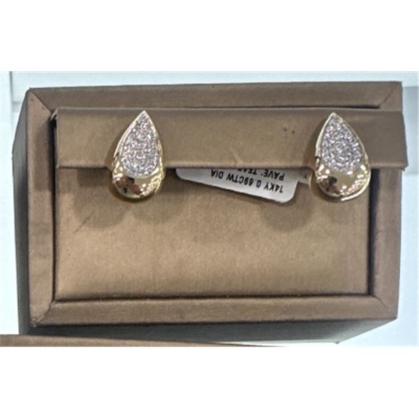 Stunning gold with Diamond necklace and matching earrings set