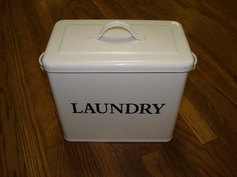 White Enamel Laundry Container