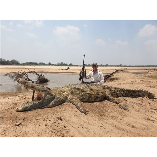 Trophy Croc and Golden Wildebeest Hunt for 2 with Sandstone Safaris