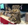 Image 1 : Hand-carved Bobcat and Wild Turkey Poults by Garton Originals