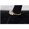 Image 3 : 14K YG Diamond Ring w/One Cut Diamond and 2 Round Cut Diamonds.