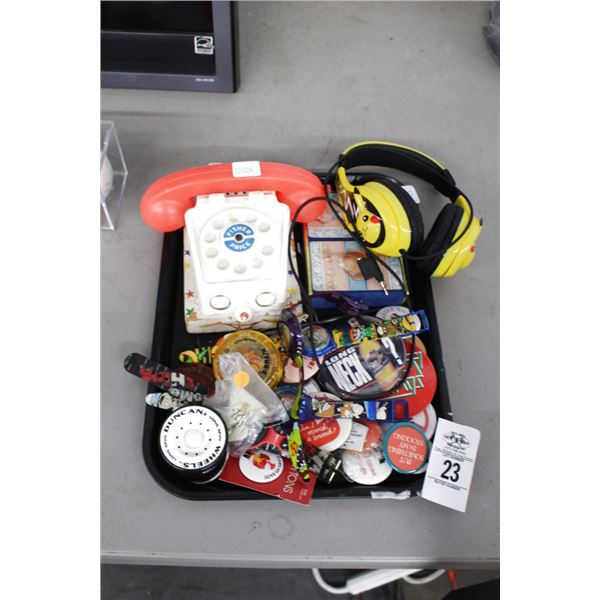 Yoyo's, Watches, Child Phone, Playing Cards, Headphones