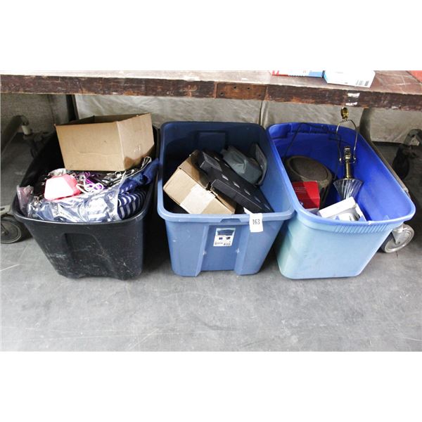 Bins 3 w/Scale, Lamps, Asst. Home Goods