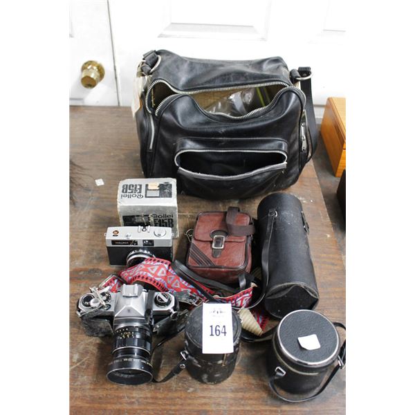 Ast. Cameras, Lens, Camera Bag From Former Photographer Estate