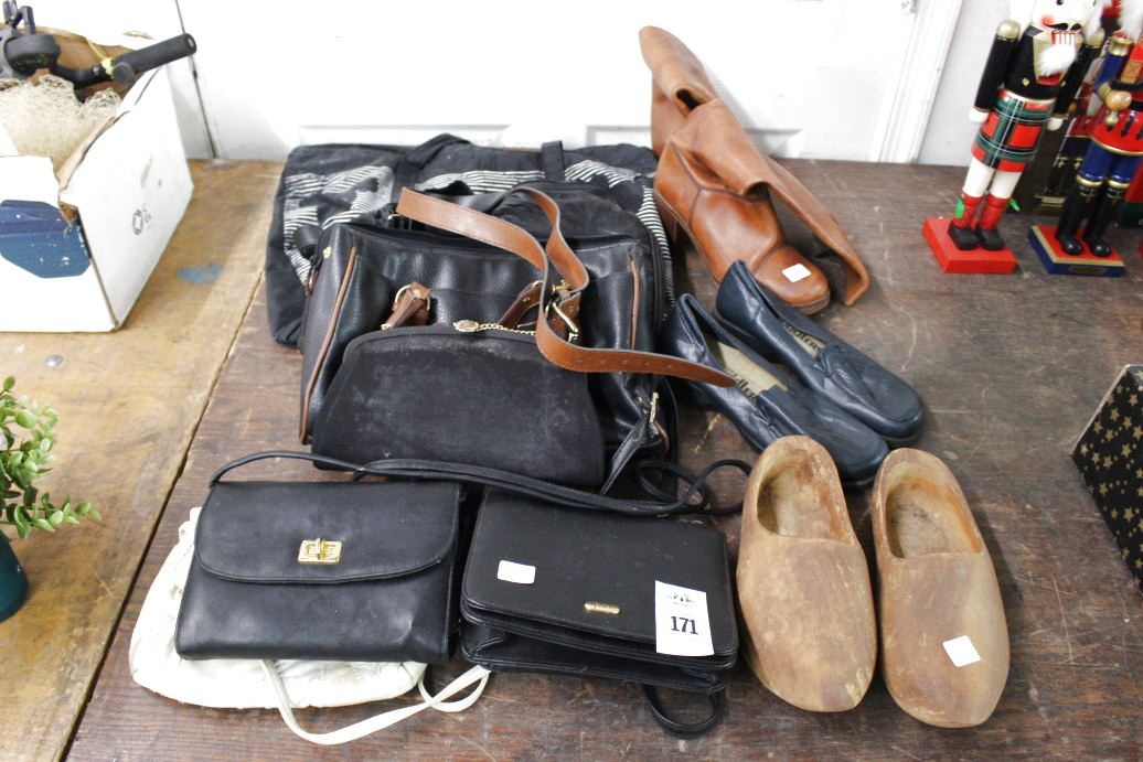 Ladies Purses, Boots, Wooden Clogs, Mouse Bag