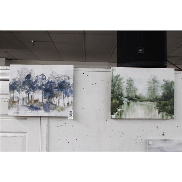 Unframed Oil On Canvas Forest Scenes - 2