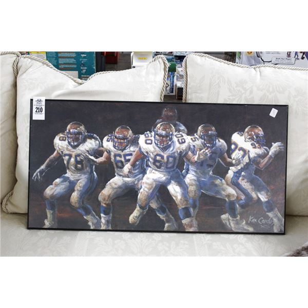 Football Wall Art Artist Signed -  15  X  30
