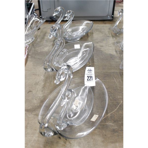 Glass Swan Bowls - 9