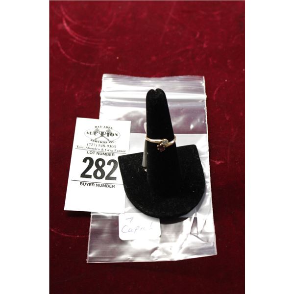 14K  YG Ruby/Diamond Ring 1.9g