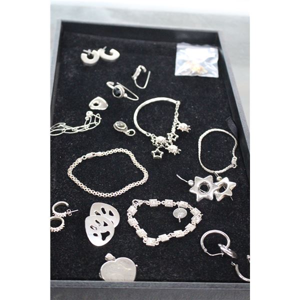 Asst 925 Earrings, Bracelet. Cuff Links