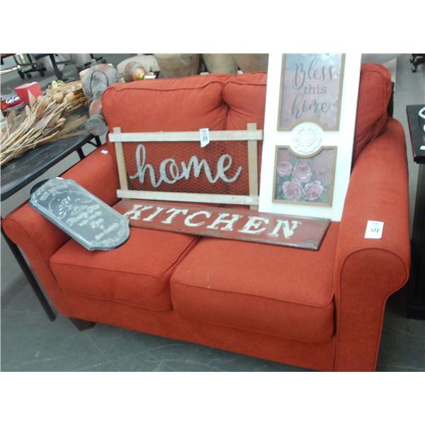 Red Cloth Sleeper Loveseat