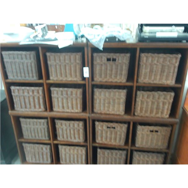 4-Dark Oak 4 Bin Storage Cabinet - 4 X $