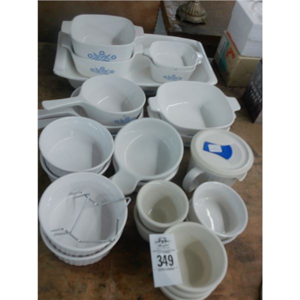 Asst. Corningware, Casseroles, Baking Dishes, Bowls