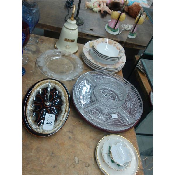 Jim Beam Bell Style Decanter, Sea Shell Dishes/Bowls, Divided/Serving Dishes