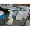 Image 1 : Dragon Pedestal Glasstop Corner Hall Table