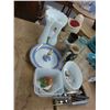 Image 1 : Milk Glass Footed Bowl, Bud Vases, Stein, Coke Glasses, Utensils, Shell Vase