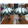 Image 2 : 2-Ornate Leaded Glass Table Lamps - 2 X $