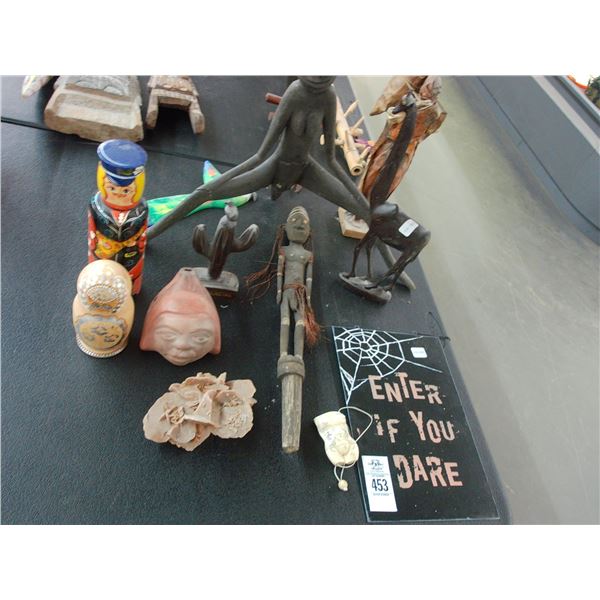 African Carved Figurines, Asst. Décor Items