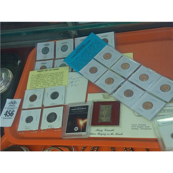Asst. Foreign Coins, Proof Set, Space Medallion, Commemorative Medallions,