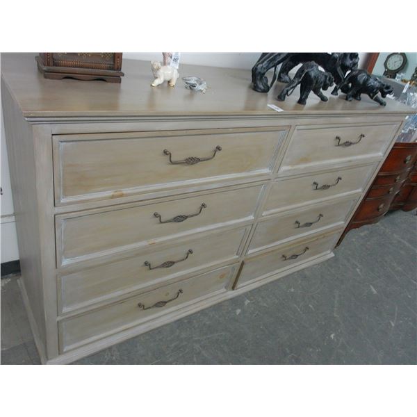 Grey Oversized 8 Drawer Dresser