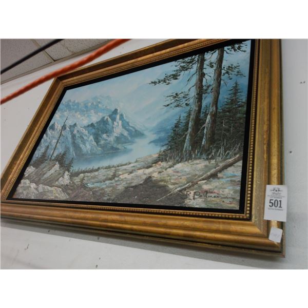 Framed Oil On Canvas Pacific Northwest Scene Signed Portman