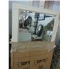 Image 1 : Bone Bevelled Framed  3'  X  5'  Mirror - No Shipping