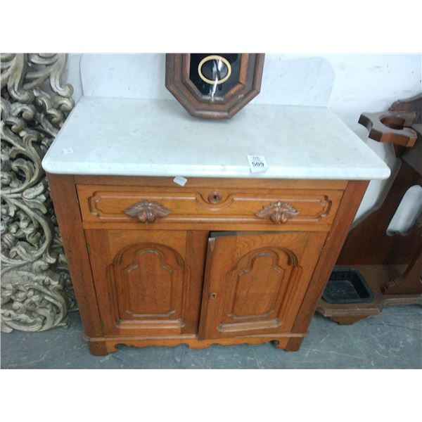 Tiger Oak Marble Top Dry Sink