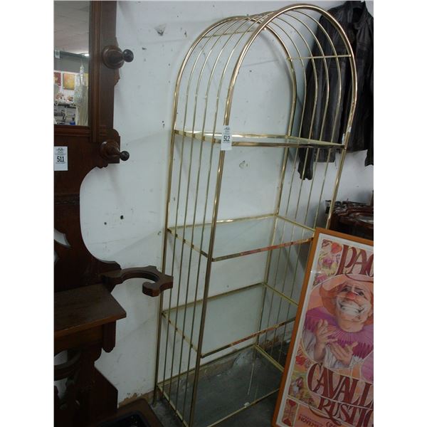 Brass w/Glass Shelves - 4 Shelf Display