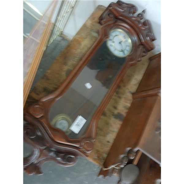 Ornate Mahogany Fenial Pendulum Wall Clock