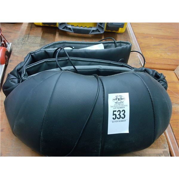Brookstone Neck/Back Heated Massager, Invicta Transport Case, Cast Skillets,
