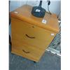 Image 1 : Light Oak Rolling 2 Drawer Filing Cabinet