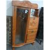 Image 1 : Ornately Carved Drop Front Glass Door Cabinet