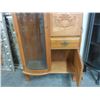 Image 3 : Ornately Carved Drop Front Glass Door Cabinet